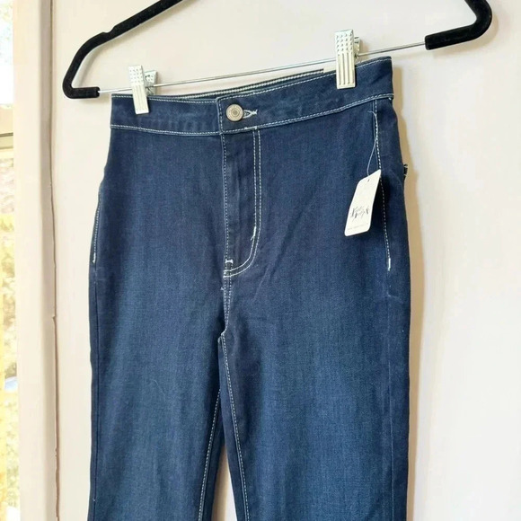 NWT Free People Just Float On Flare Jeans Denim High Rise We The Free Midnight - Picture 13 of 16